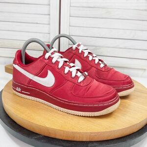 Nike Youth Air Force 1 Satin Low Top Lace Up Sneakers Red White 5 314219-611